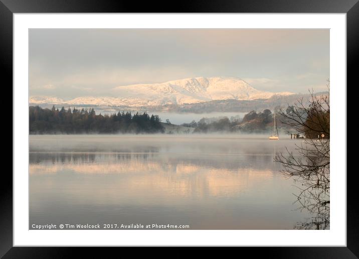 Lake Windermere, Cumbria, December 2017 Framed Mounted Print by Tim Woolcock