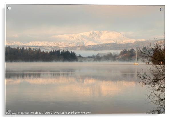 Lake Windermere, Cumbria, December 2017 Acrylic by Tim Woolcock