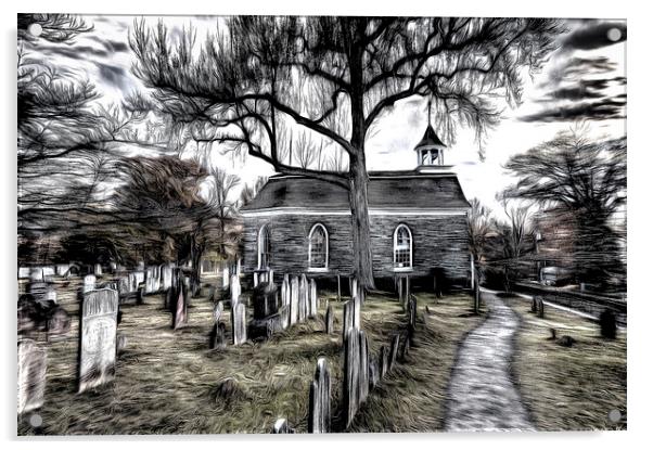 Sleepy Hollow Church Art Acrylic by David Pyatt
