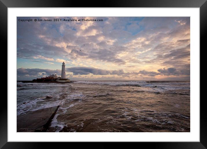 Winter dawn at St Mary's Island (3) Framed Mounted Print by Jim Jones