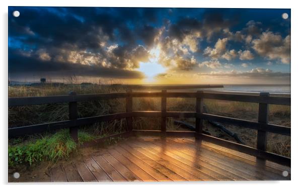 Swansea boardwalk sunrise Acrylic by Leighton Collins