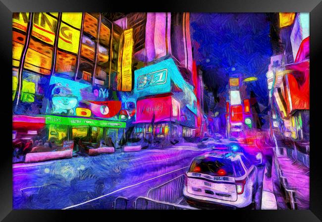 Times Square Van Gogh  Framed Print by David Pyatt