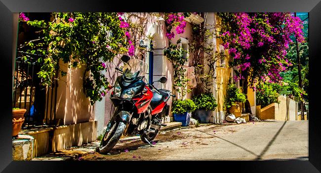 Motorbike in Colour Framed Print by Naylor's Photography