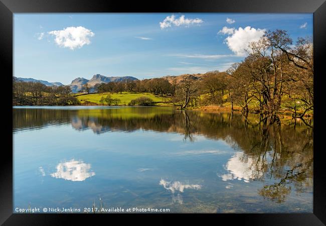 Loughrigg Tarn Lake District Cumbria Framed Print by Nick Jenkins