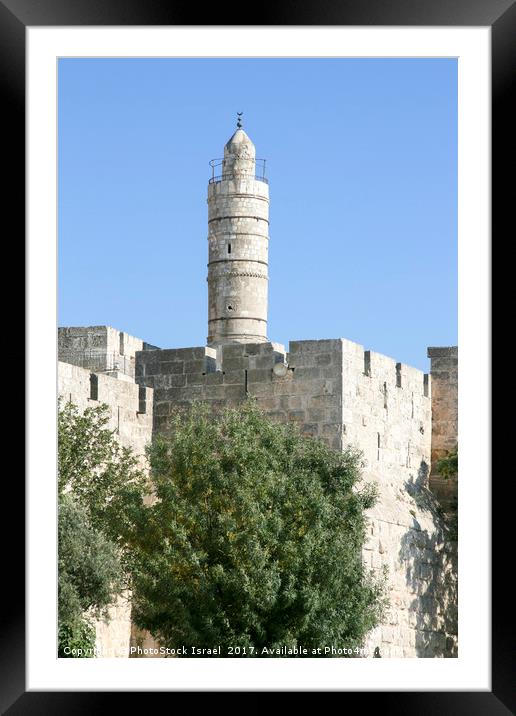 Israel, Jerusalem, The tower of David Framed Mounted Print by PhotoStock Israel