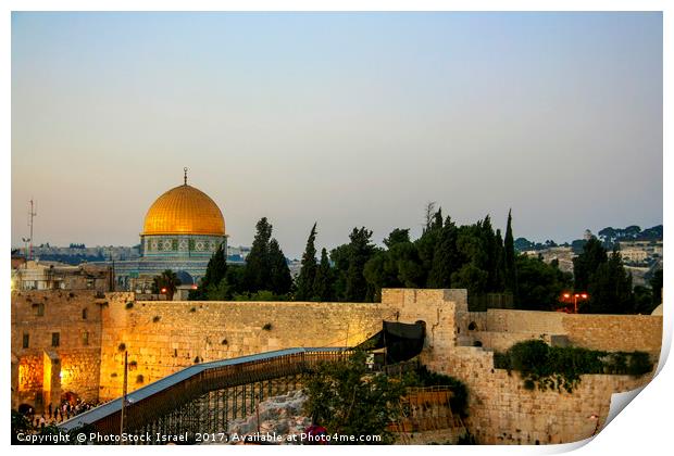 wailing wall, jerusalem Print by PhotoStock Israel