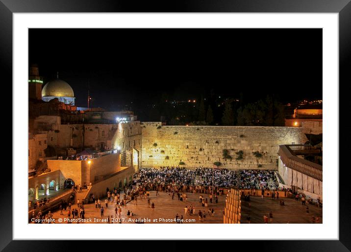 wailing wall On Tisha B'av Jerusalem Framed Mounted Print by PhotoStock Israel