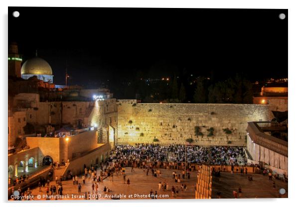 wailing wall On Tisha B'av Jerusalem Acrylic by PhotoStock Israel