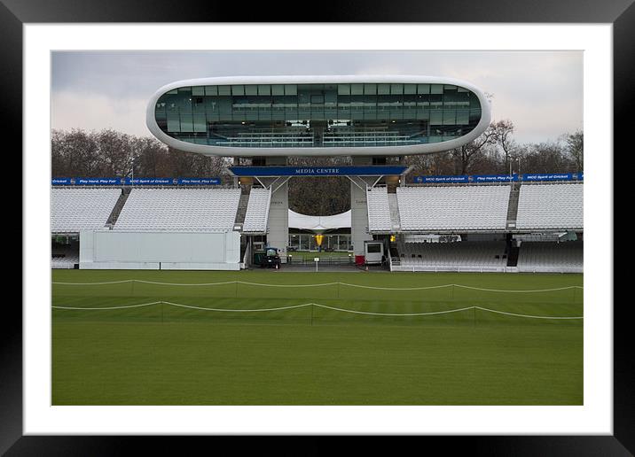 Lords Cricket ground media centre Framed Mounted Print by David French