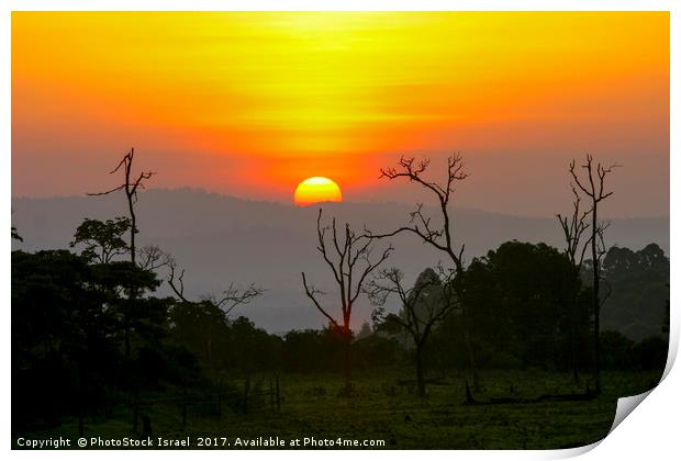  Kenya Sun set Print by PhotoStock Israel