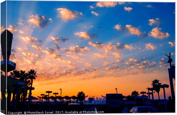 Mediterranean sun set Canvas Print by PhotoStock Israel