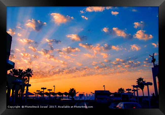 Mediterranean sun set Framed Print by PhotoStock Israel