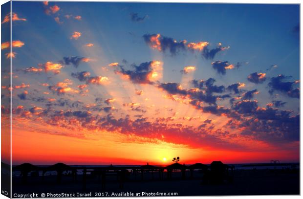Mediterranean sun set Canvas Print by PhotoStock Israel
