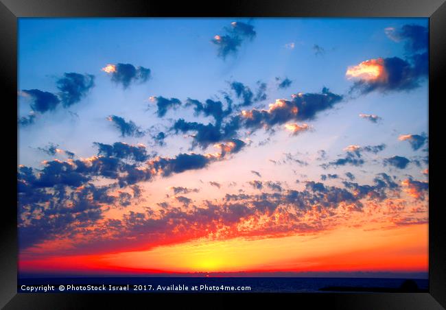 Mediterranean sun set Framed Print by PhotoStock Israel