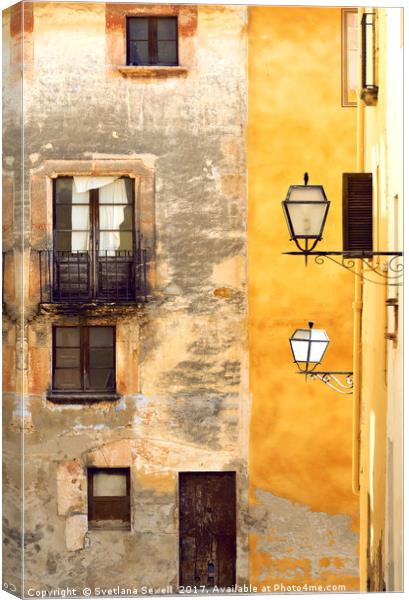 Yellow and Old Wall Canvas Print by Svetlana Sewell