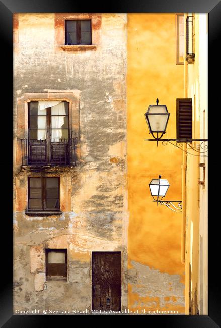 Yellow and Old Wall Framed Print by Svetlana Sewell