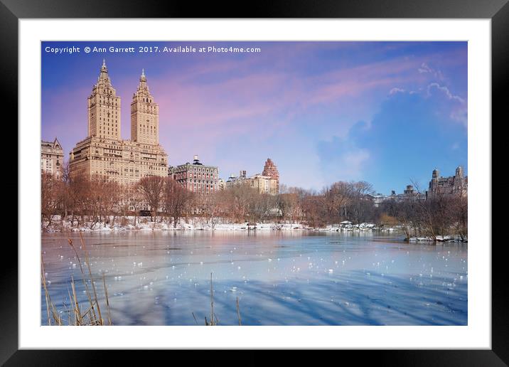 Central Park Ice New York Framed Mounted Print by Ann Garrett