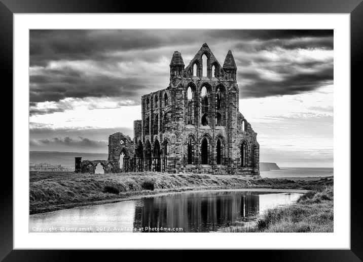 Whitby Abbey  Framed Mounted Print by tony smith