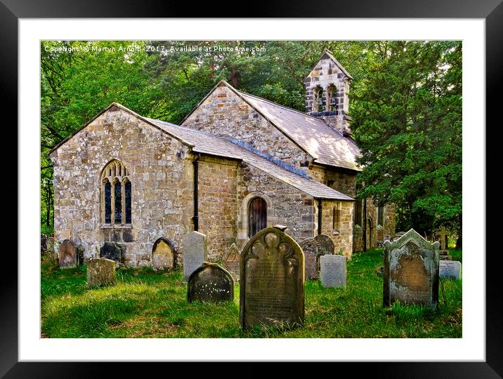 Hawnby Village Church North Yorkshire Moors Framed Mounted Print by Martyn Arnold