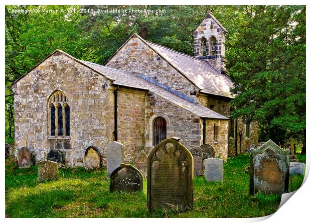 Hawnby Village Church North Yorkshire Moors Print by Martyn Arnold