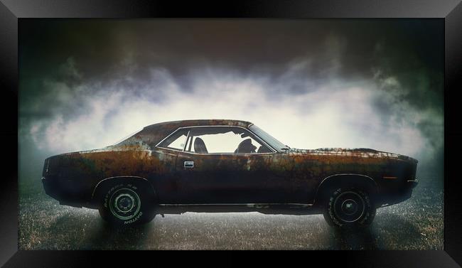 Plymouth Barracuda (1970)  Framed Print by Guido Parmiggiani