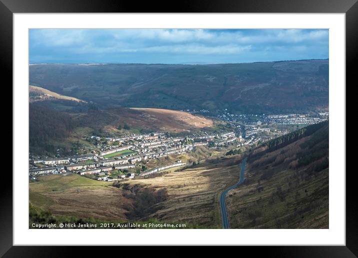 Cwmparc in the Rhondda Valley South Wales Framed Mounted Print by Nick Jenkins