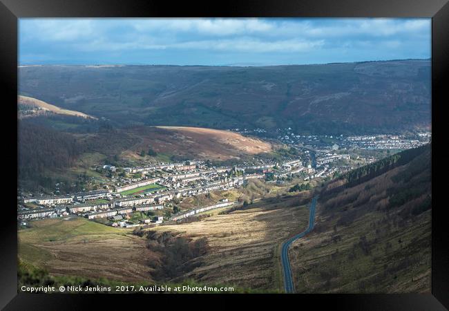 Cwmparc in the Rhondda Valley South Wales Framed Print by Nick Jenkins