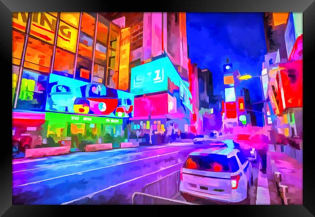 Times Square New York Art Framed Print by David Pyatt