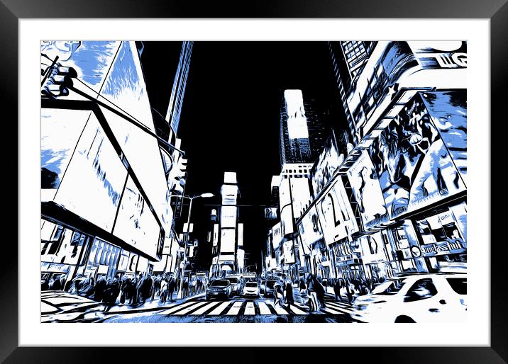 Times Square Art Framed Mounted Print by David Pyatt