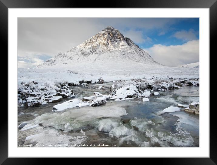 Ice Falls Framed Mounted Print by Stephen Taylor