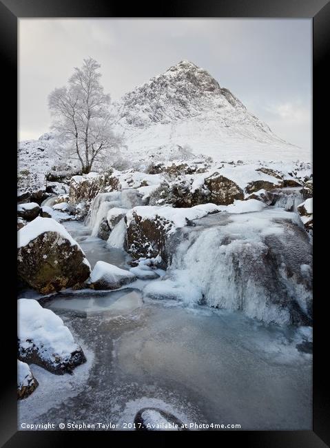 Frozen Coupall Falls Framed Print by Stephen Taylor