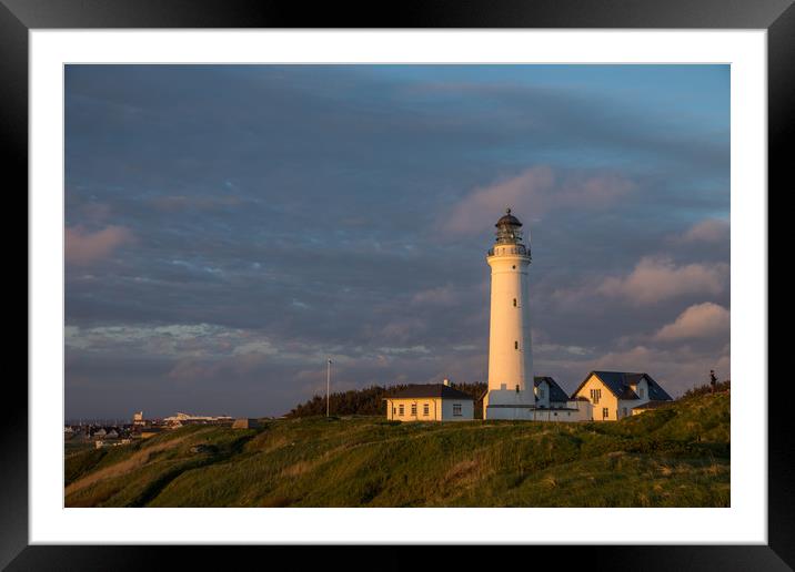Sunset at Hirtshals lighthouse Framed Mounted Print by Thomas Schaeffer