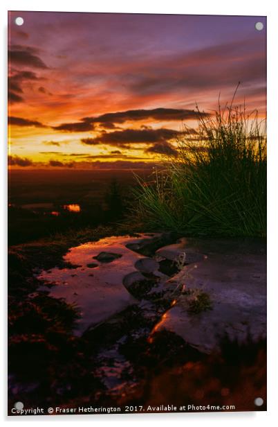 Icy Birnam Hill Sunrise Acrylic by Fraser Hetherington