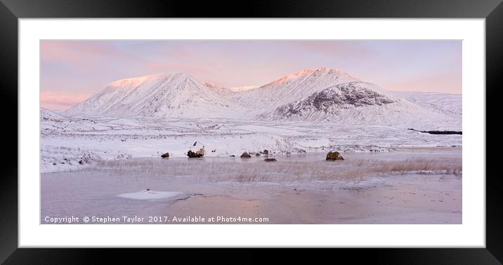Rannoch Moor Winter Sunrise Framed Mounted Print by Stephen Taylor