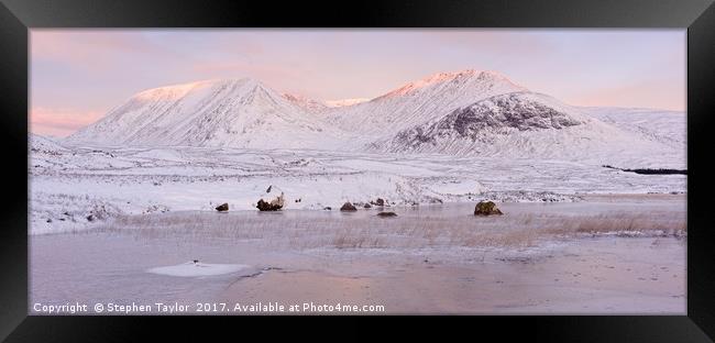 Rannoch Moor Winter Sunrise Framed Print by Stephen Taylor