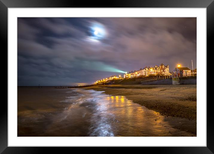 Southwold by Night  Framed Mounted Print by Steve Lansdell