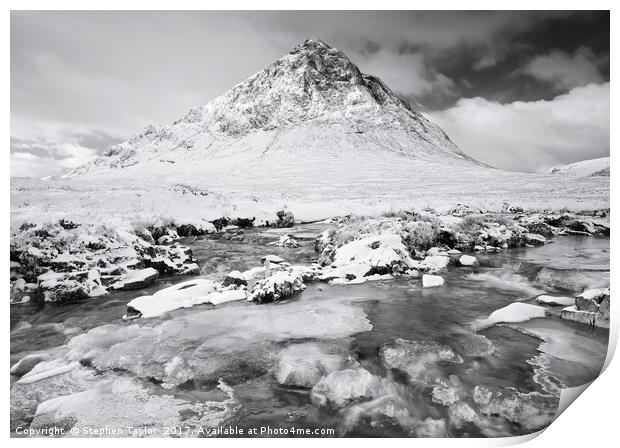Winter in Glencoe Print by Stephen Taylor