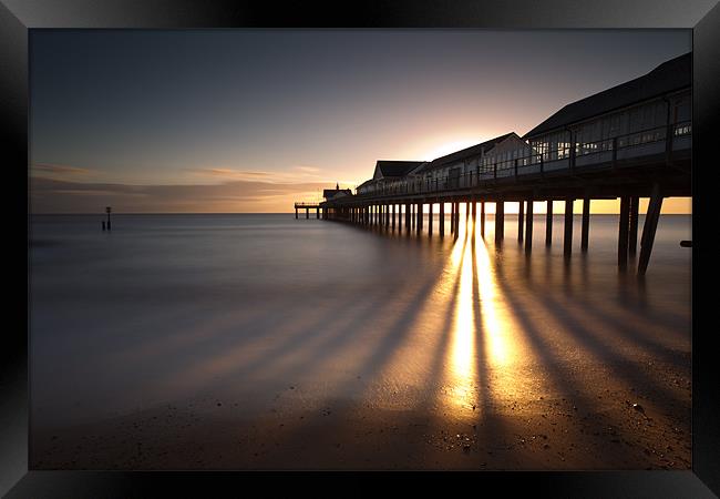 Southwold Pier dawn Framed Print by Simon Wrigglesworth