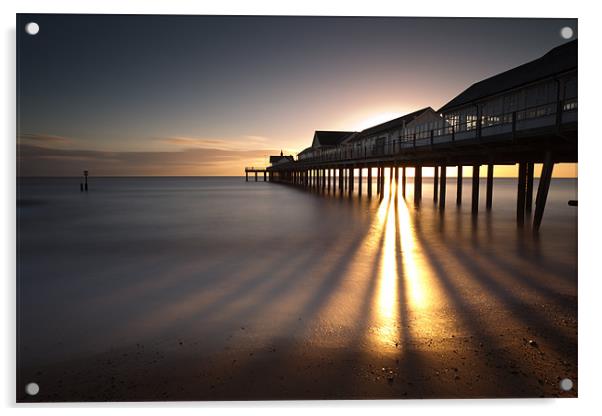 Southwold Pier dawn Acrylic by Simon Wrigglesworth