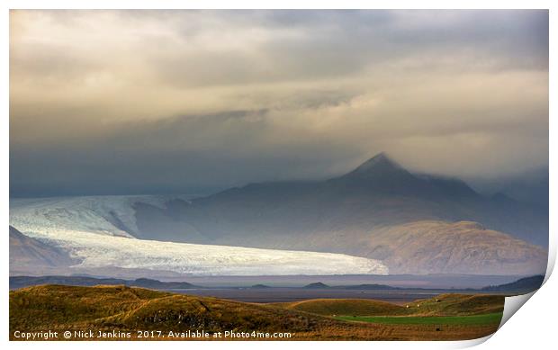 Glacier near Hofn in Iceland Print by Nick Jenkins