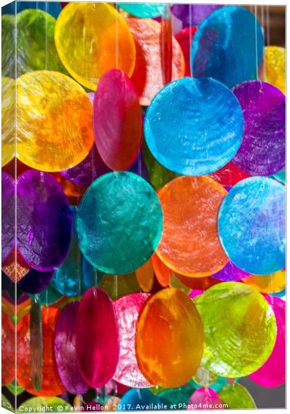 Colourful painted shell decorations Canvas Print by Kevin Hellon