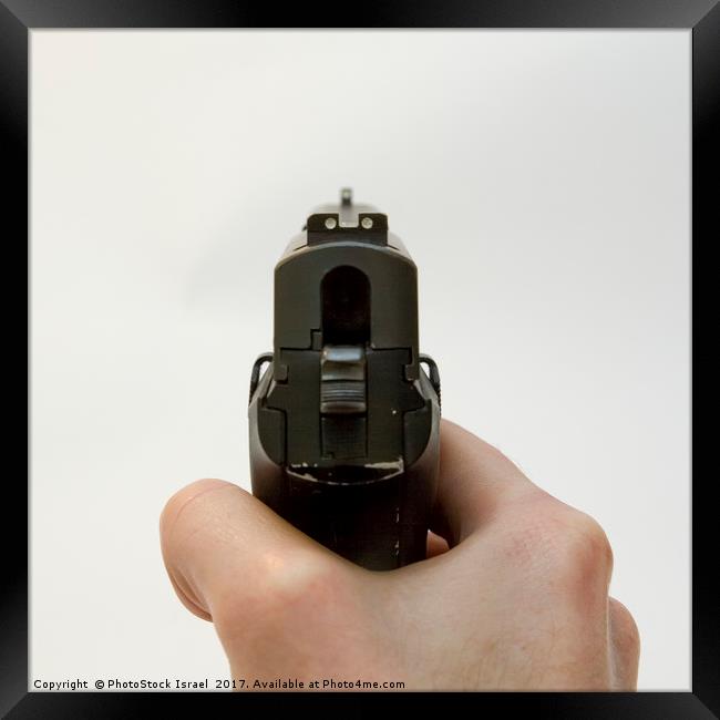 9mm hand gun Framed Print by PhotoStock Israel