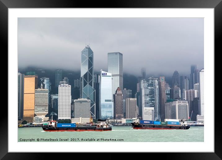China, Hong Kong from the ferry Framed Mounted Print by PhotoStock Israel