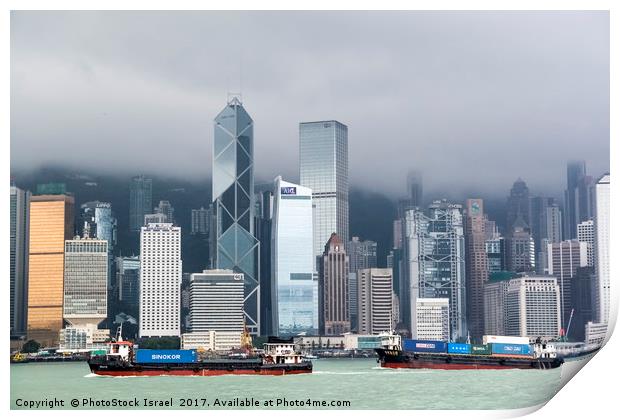 China, Hong Kong from the ferry Print by PhotoStock Israel