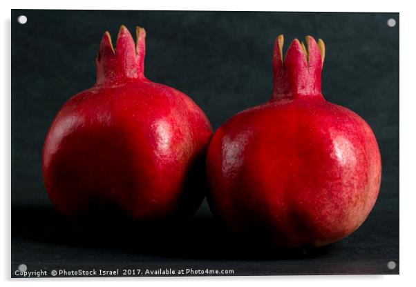Two ripe pomegranates Acrylic by PhotoStock Israel
