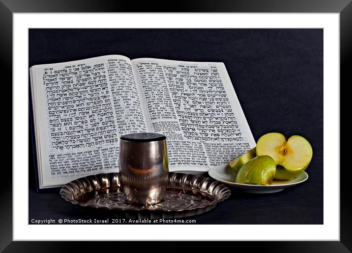 Prayer book, Apple Honey, goblet Framed Mounted Print by PhotoStock Israel