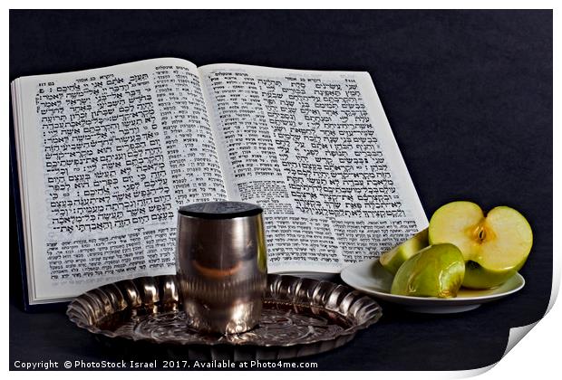 Prayer book, Apple Honey, goblet Print by PhotoStock Israel