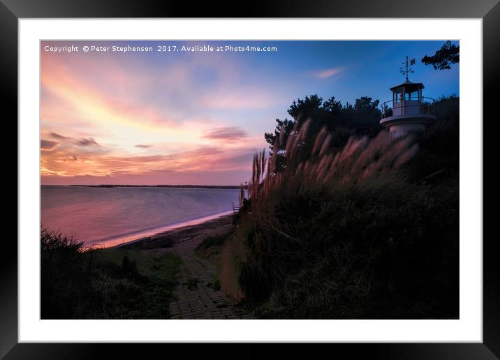 Sunset over Lepe Lighthouse Framed Mounted Print by Peter Stephenson