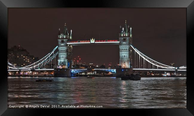 Tower Bridge Scene Framed Print by Angelo DeVal