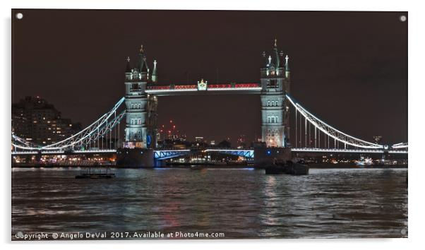 Tower Bridge Scene Acrylic by Angelo DeVal